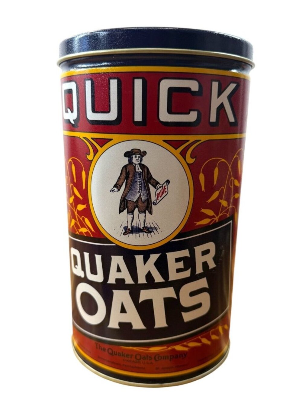 Vintage Quick Quaker Oats Tin Canister – Limited Edition 1922 Label Replica (Cir